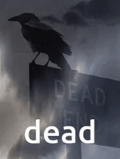 Crow Perched on Dead Sign