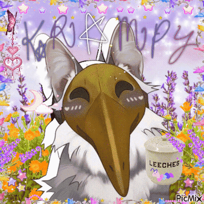 Crow With Cup Of Leeches GIF