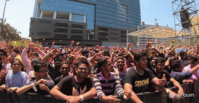 Crowd At Concert Wearing Strong Shirts GIF