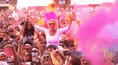 Crowd At Concert With Bar Sign GIF