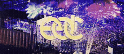 Crowd At Concert With EDC Logo GIF