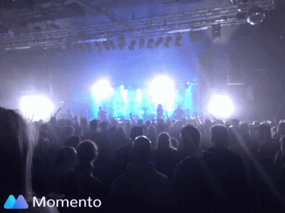 Crowd At Concert With Memento Logo GIF