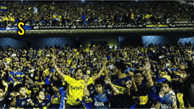 Crowd Behind Chain Link Fence With S GIF