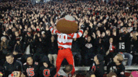 Crowd Buckeyes Wave With Brutus GIF