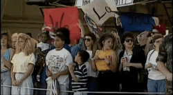 Crowd Cheer We Love You Banner GIF