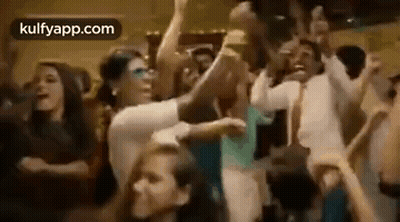 Crowd Dancing In Club With Arms In Air GIF