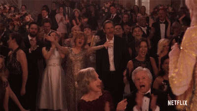 Crowd Dancing In Front Of Netflix Ad GIF