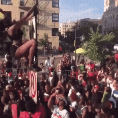 Crowd Gathered Around No Sign GIF