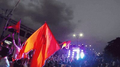 Crowd Gathered In Front Of Culture Stage GIF