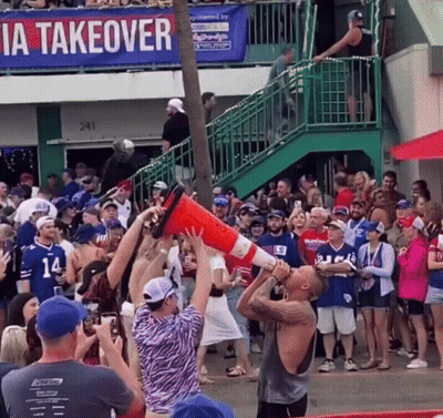 Crowd Gathered In Front Of IA Takeover Sign GIF