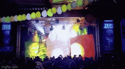 Crowd Gathered In Front Of Punk Stage GIF