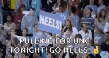 Crowd Holding Heels Sign In Stadium GIF
