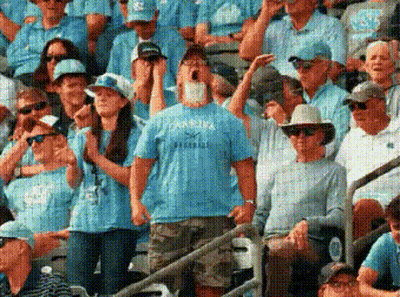 Crowd In Blue Carolina Shirts GIF
