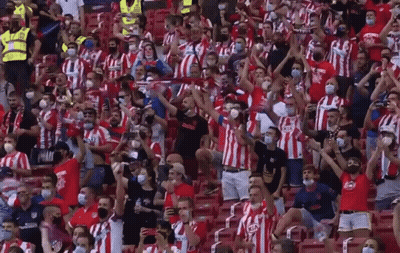 Crowd In Red And White Striped Shirts Including Kia GIF