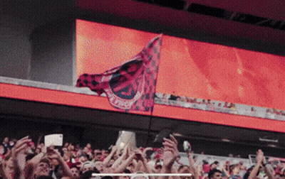 Crowd In Stadium Watching Game With Barcelona Flag GIF