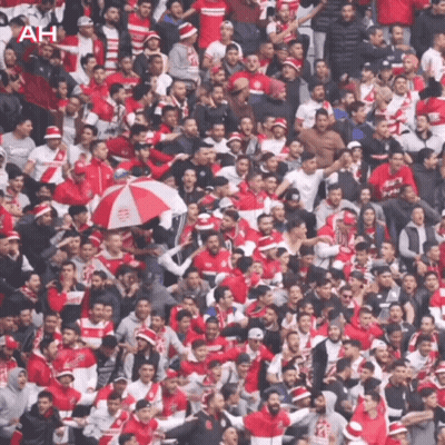 Crowd In Stadium With Letters Ah GIF