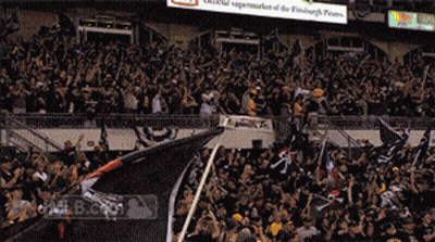 Crowd In Stadium With MLB Logo GIF