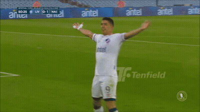 Crowd In Stadium With Scoreboard Liv 0-1 Nac GIF