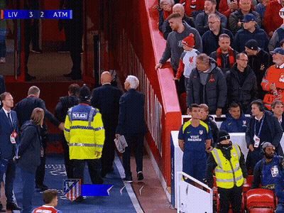 Crowd In Stadium With Scoreboard Showing Liv 3 To 2 Atm GIF
