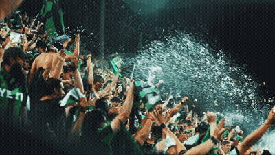 Crowd In Stadium With Yeti Shirt GIF