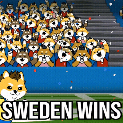 Crowd Of Dogs Cheering Sweden Wins GIF