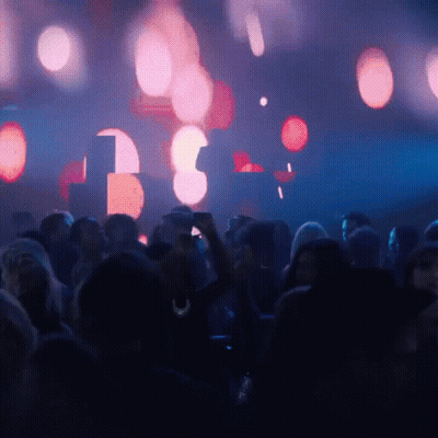 Crowd Of People At Dark Party GIF