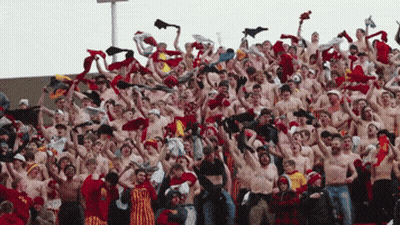 Crowd Of Shirtless People In Stadium GIF