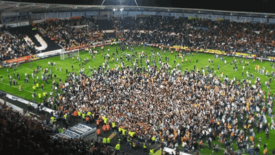 Crowd On Soccer Field With Letter J GIF