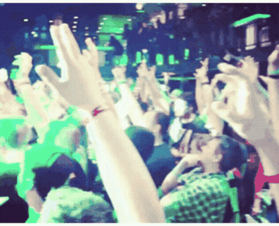 Crowd Raising Hands At Concert GIF