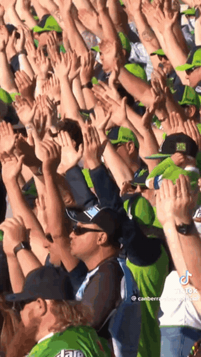 Crowd Raising Hands At Stadium GIF