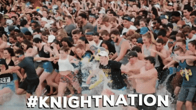 Crowd Running In Water #KnightNation GIF