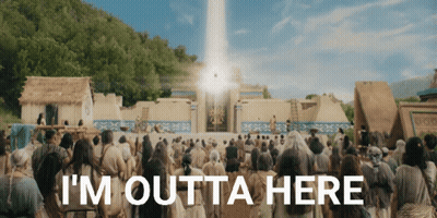 Crowd Saying I'm Outta Here GIF