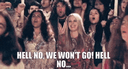 Crowd Singing We Won't Go Hell No GIF