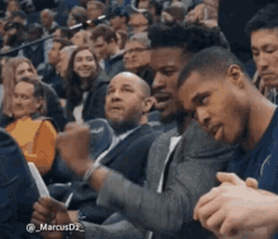 Crowd Sitting In Basketball Stands GIF