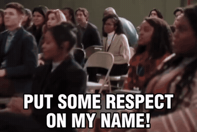 Crowd Sitting In Chairs Put Some Respect On My Name GIF