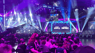 Crowd Sitting In Front Of Rivals Fortnite Stage GIF