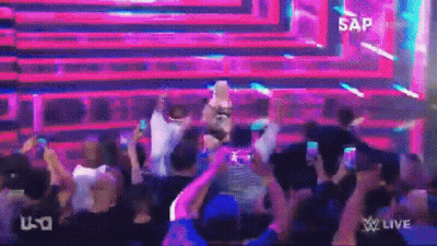 Crowd Standing In Front Of Stage Saying Sap GIF