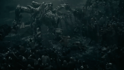 Crowd Swimming In Dark Pool GIF