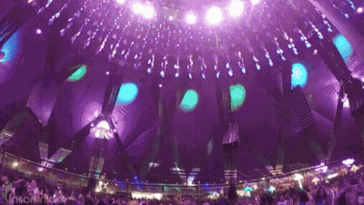 Crowd Under Purple Dome At Party GIF