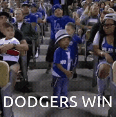 Crowd Watching Baseball Game Dodgers Win GIF