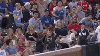 Crowd Watching Baseball With Texas Shirt GIF