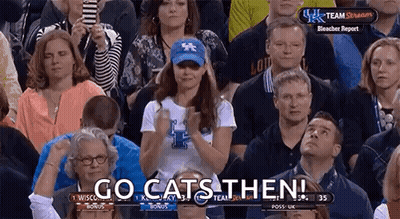 Crowd Watching Basketball Game Woman In Kentucky Hat Applauding GIF