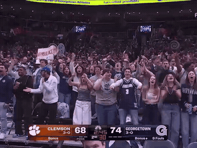 Crowd Watching Clemson Vs Georgetown Basketball 68-74 GIF