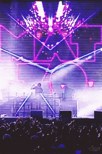 Crowd Watching Concert With Sun Text GIF