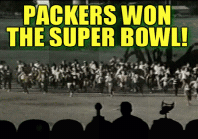Crowd Watching Football Packers Won The Super Bowl GIF