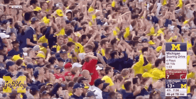 Crowd Watching Michigan Football Game On ESPN GIF