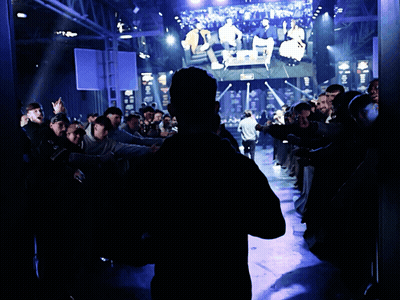 Crowd Watching NBC Screen GIF