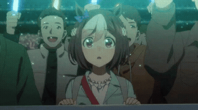 Crowd Watching Race At Stadium With Girl GIF