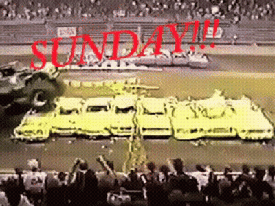 Crowd Watching Race With Red Sunday GIF