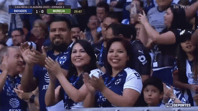 Crowd Watching Soccer Game Rayados Winning 1-0 GIF